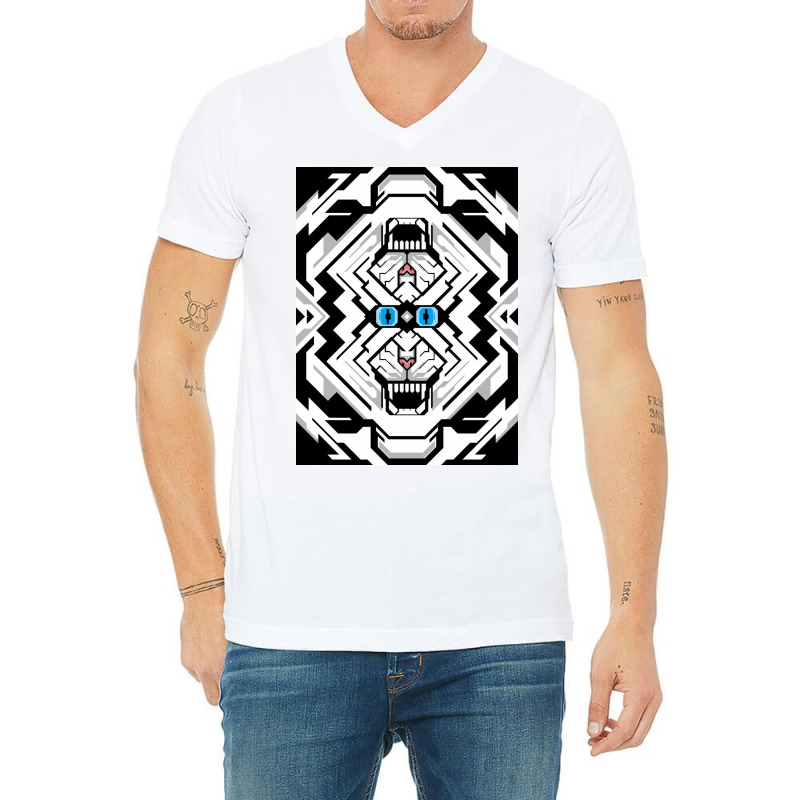 White Tiger Skin Vector V-neck Tee | Artistshot