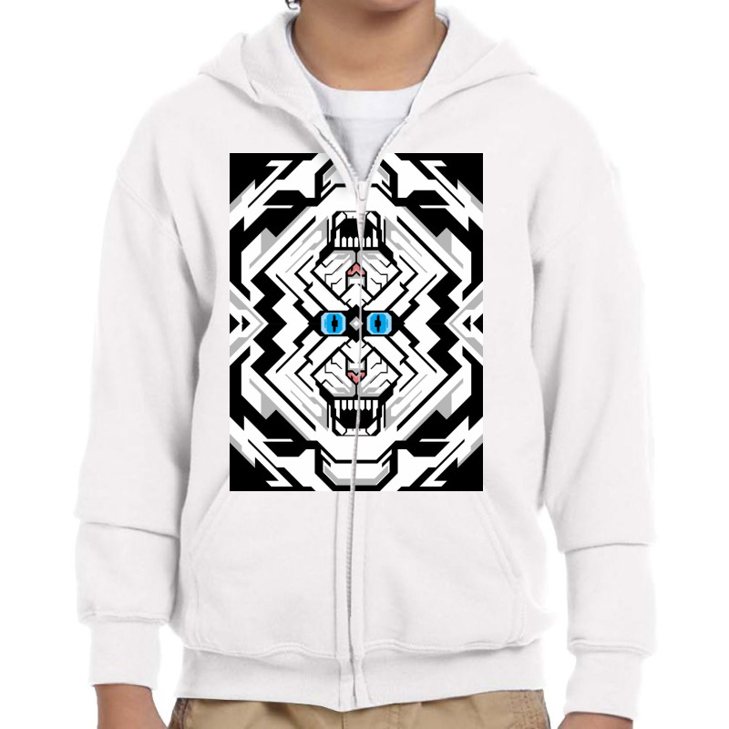 White Tiger Skin Vector Youth Zipper Hoodie | Artistshot