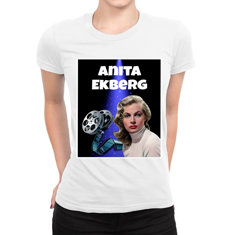 Anita Ekberg Ladies Fitted T-Shirt by ROBERT BRIDGES | Artistshot