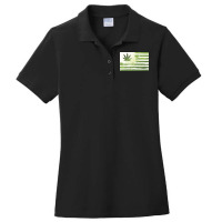 Us Flag Marijuana Weed Cannabis Legalize Drip Swag Ladies Polo Shirt | Artistshot