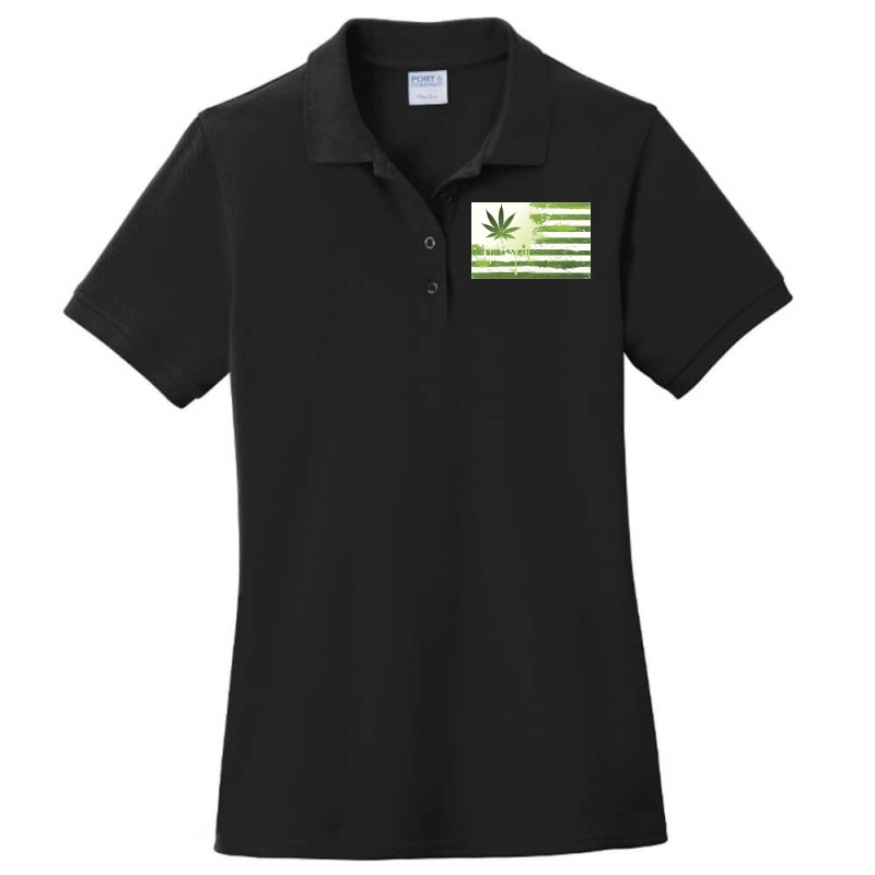 Us Flag Marijuana Weed Cannabis Legalize Drip Swag Ladies Polo Shirt by sumphucker | Artistshot