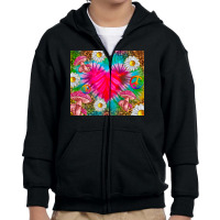 Hippie Tie Dye Heart Tumbler Youth Zipper Hoodie | Artistshot