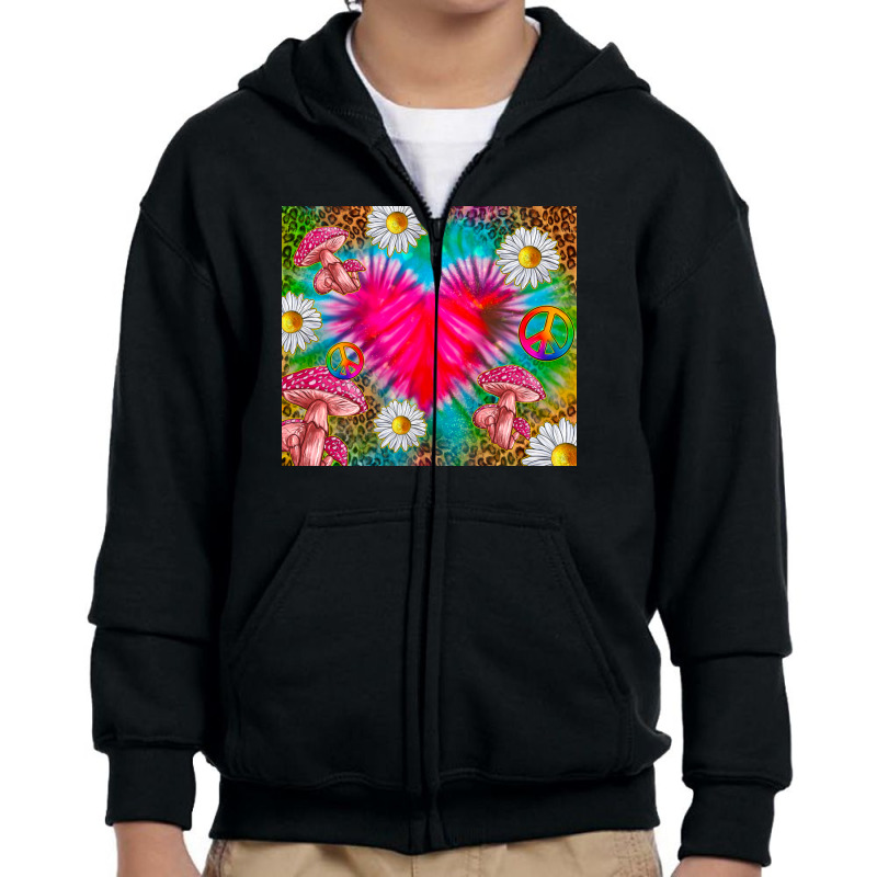 Hippie Tie Dye Heart Tumbler Youth Zipper Hoodie by enoddigitalart@gmail.com | Artistshot