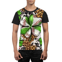 Baseball St. Patrick's Day Clovers With Leopard Tu Graphic T-shirt | Artistshot