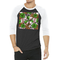 Baseball St. Patrick's Day Clovers With Leopard Tu 3/4 Sleeve Shirt | Artistshot