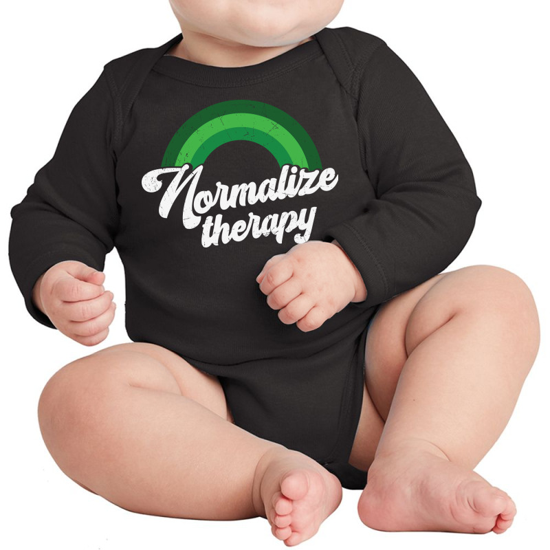 Rainbow Mental Health Normalize Therapy Cool Long Sleeve Baby Bodysuit by nhubinhtnut | Artistshot