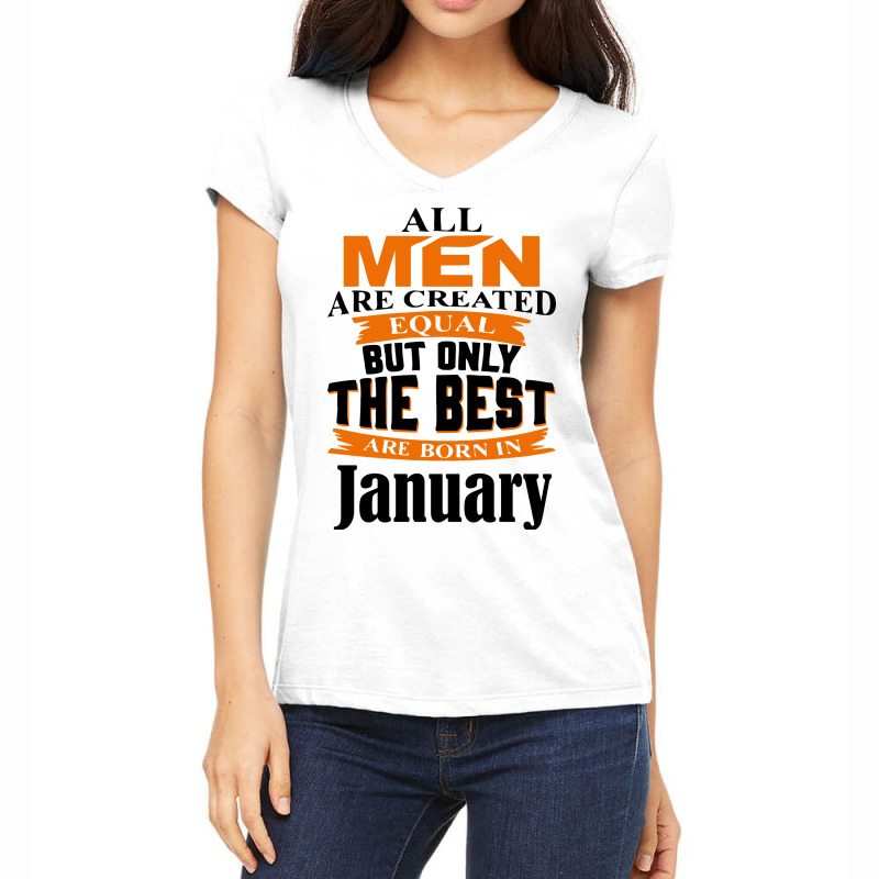 All Men Are Created (january) Women's V-Neck T-Shirt by nbobatiga | Artistshot