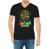 Autism Awareness T  Shirtautism Awareness Flower Gift T  Shirt V-neck Tee | Artistshot