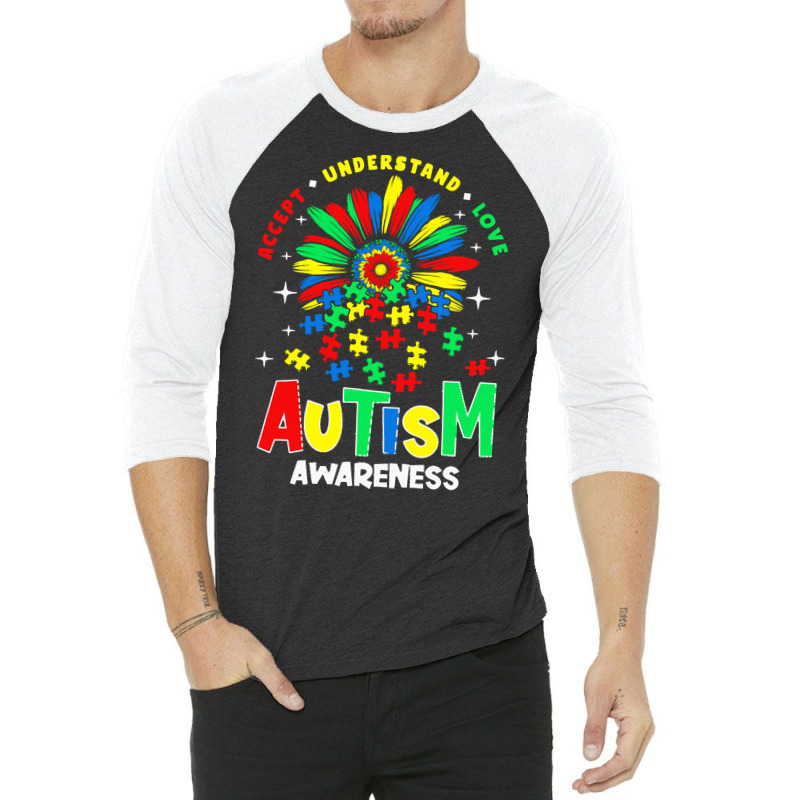 Autism Awareness T  Shirtautism Awareness Flower Gift T  Shirt 3/4 Sleeve Shirt by abigayle98988 | Artistshot