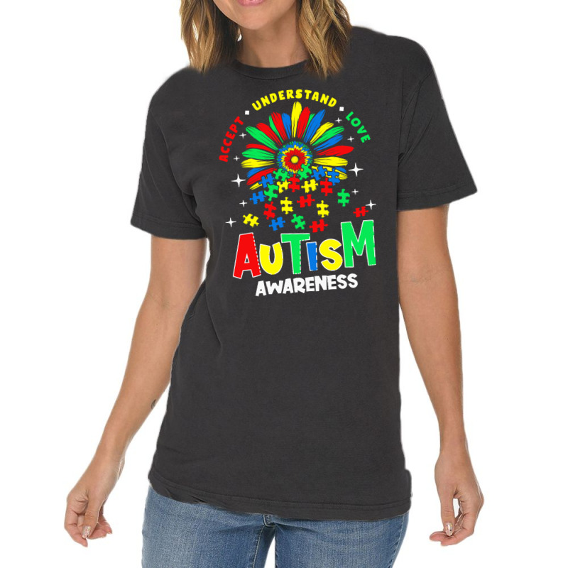 Autism Awareness T  Shirtautism Awareness Flower Gift T  Shirt Vintage T-Shirt by abigayle98988 | Artistshot