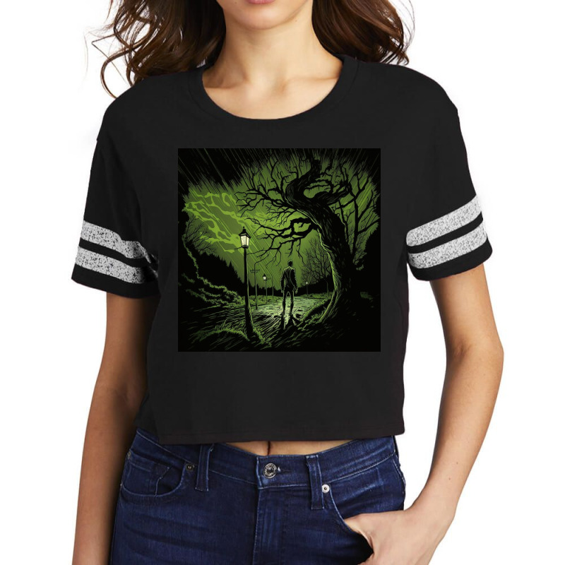 People Silhouette In The Misty Forest Scorecard Crop Tee by Kailooma | Artistshot