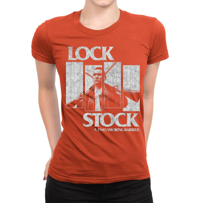 Lock Stock And Two Smoking Barrels, Distressed,  P Ladies Fitted T-Shirt by masaebosanoi | Artistshot