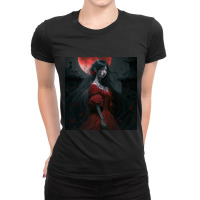 Little Girl Ghost In Red Dress Ladies Fitted T-shirt | Artistshot