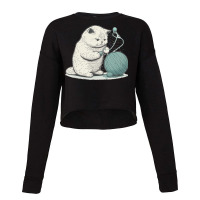 Cat Anime Play With Ball Of Thread Cropped Sweater | Artistshot