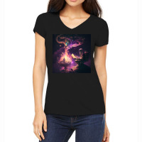 Male Traveller  With Silhouette Women's V-neck T-shirt | Artistshot