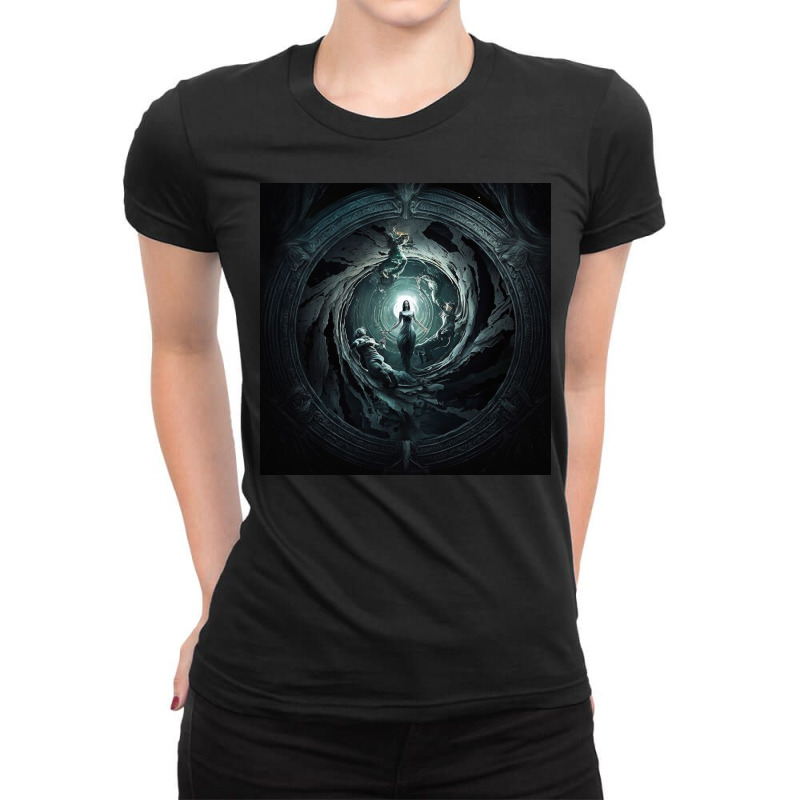 Spiral Galaxy Painting Ladies Fitted T-Shirt by Creative Corner | Artistshot