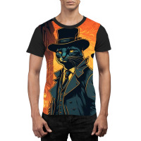 Mafia Kitty Wearing Hats Graphic T-shirt | Artistshot