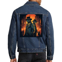 Mafia Kitty Wearing Hats Men Denim Jacket | Artistshot