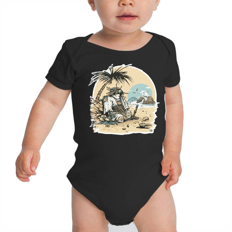 Samurai Chilling In Beach Baby Bodysuit by SeanMcneil | Artistshot