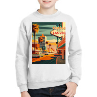 Las Vegas Strip Vintage Minimal Design Poster Youth Sweatshirt | Artistshot