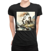 Classic House By The River Ladies Fitted T-shirt | Artistshot