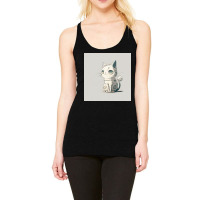 Angry White Cat Statue Racerback Tank | Artistshot