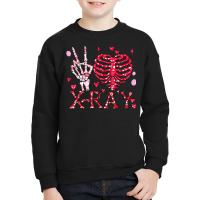 Peace Love X Ray Radiology Tech Happy Valentines D Youth Sweatshirt | Artistshot