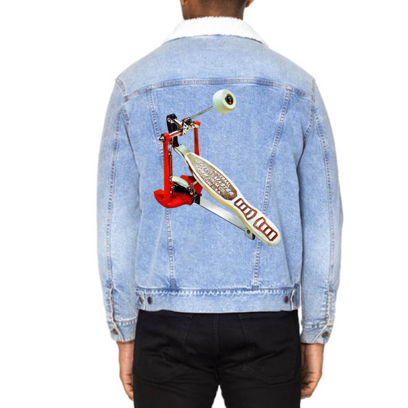 Drum Pedal Drumming Lover Gift Unisex Sherpa-Lined Denim Jacket by baidyavirendk | Artistshot