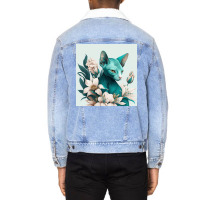 Blue Cat Have Various Poses Unisex Sherpa-lined Denim Jacket | Artistshot