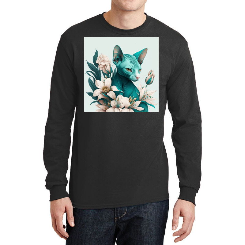 Blue Cat Have Various Poses Long Sleeve Shirts by TheDol | Artistshot