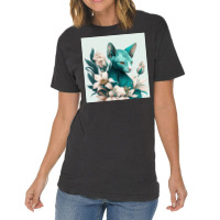 Blue Cat Have Various Poses Vintage T-shirt | Artistshot