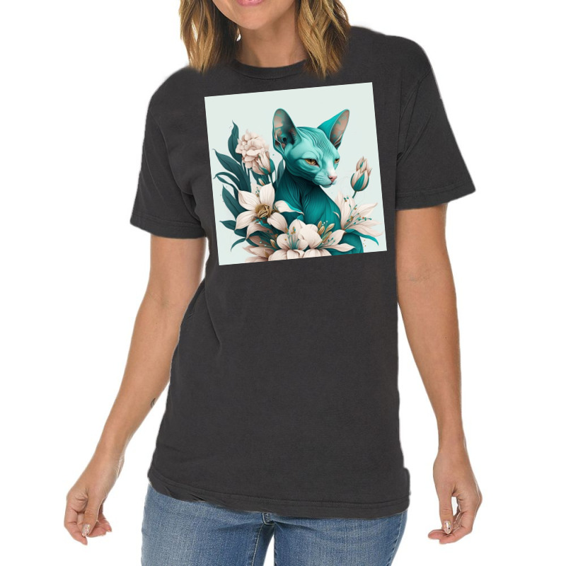 Blue Cat Have Various Poses Vintage T-Shirt by TheDol | Artistshot