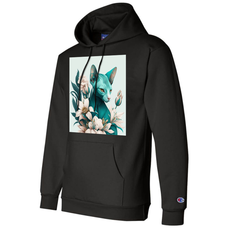 Blue Cat Have Various Poses Champion Hoodie by TheDol | Artistshot