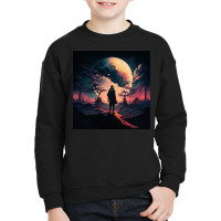 Silhouette Of Lonely Hiker Mountain Youth Sweatshirt | Artistshot