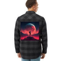 Lonely Hiker Looks At Moon Flannel Shirt | Artistshot