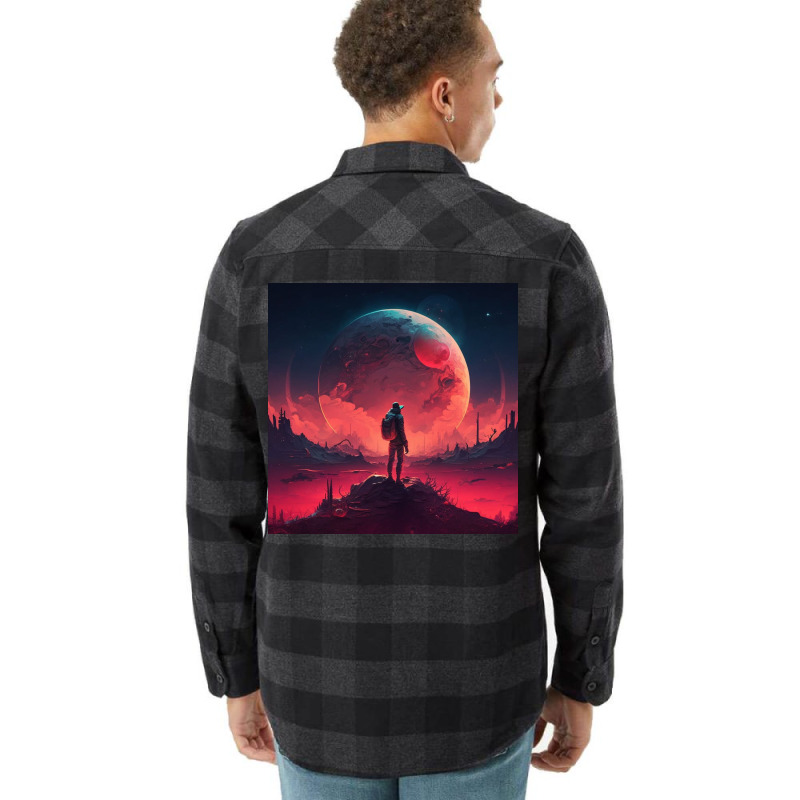 Lonely Hiker Looks At Moon Flannel Shirt by Haven Treasures | Artistshot