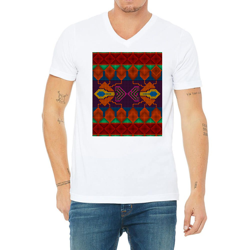 Ai. Abstract Seamless Pattern Stylized As Artific V-neck Tee | Artistshot