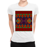 Ai. Abstract Seamless Pattern Stylized As Artific Ladies Fitted T-shirt | Artistshot