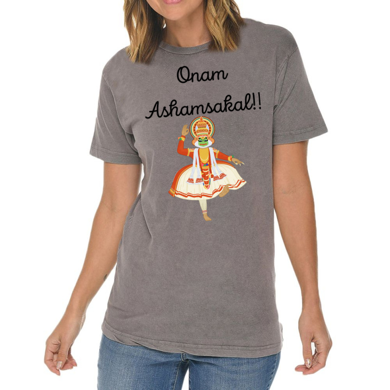 Onam Ashamsakal (happy Onam) Vintage T-Shirt by JOHN CHAVEZ | Artistshot