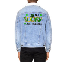 Not Lucky Just Blessed St Patricks Day Shamrock Unisex Sherpa-lined Denim Jacket | Artistshot