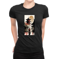 Traditional Cityscape Ladies Fitted T-shirt | Artistshot