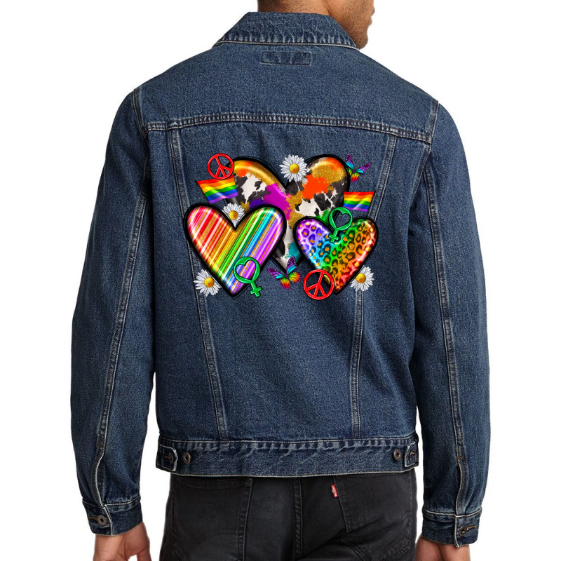 Pride Hearts Men Denim Jacket | Artistshot