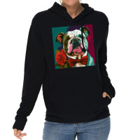 Cute Smiling Dog Wear A Bow Tie Lightweight Hoodie | Artistshot