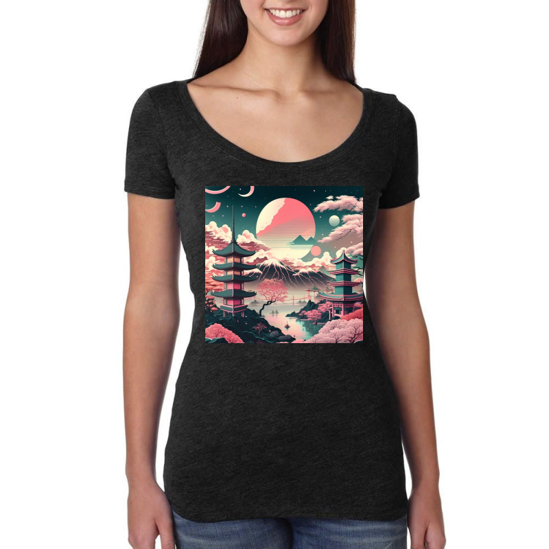 Supermoon Pink Women's Triblend Scoop T-shirt by Haven Treasures | Artistshot