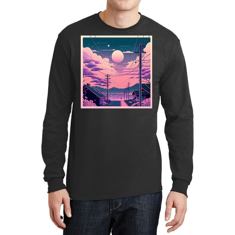 Aesthetic View On Sunset Sky Long Sleeve Shirts by Haven Treasures | Artistshot