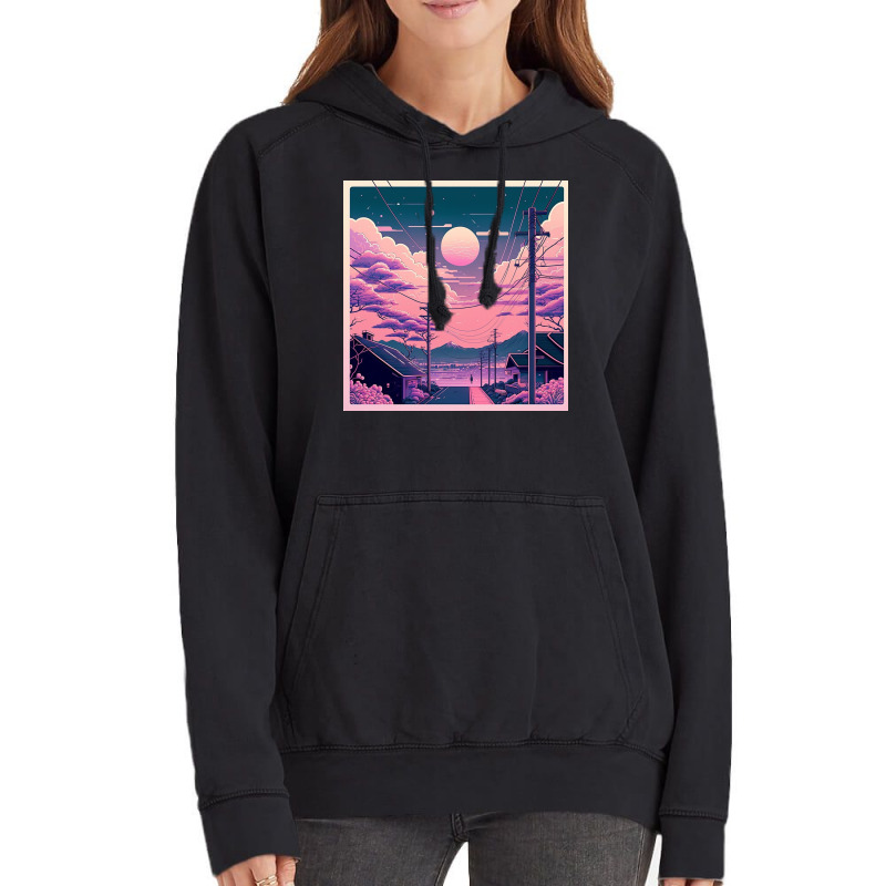 Aesthetic View On Sunset Sky Vintage Hoodie by Haven Treasures | Artistshot