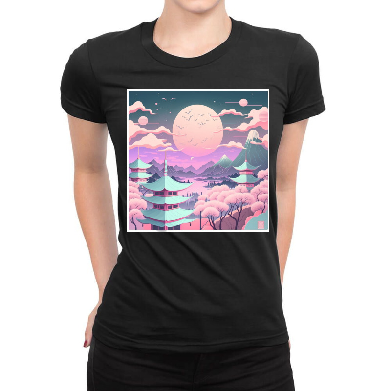 Landscape Such As A Starry Night Ladies Fitted T-Shirt by Haven Treasures | Artistshot