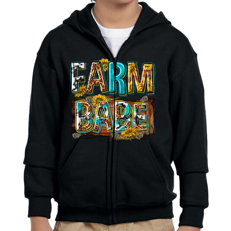 Western Farm Babe Youth Zipper Hoodie by enoddigitalart@gmail.com | Artistshot