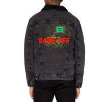 Game Off/game Over Illustration Unisex Sherpa-lined Denim Jacket | Artistshot