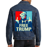 Free Trump Free Donald Trump Republican Supporter Men Denim Jacket | Artistshot